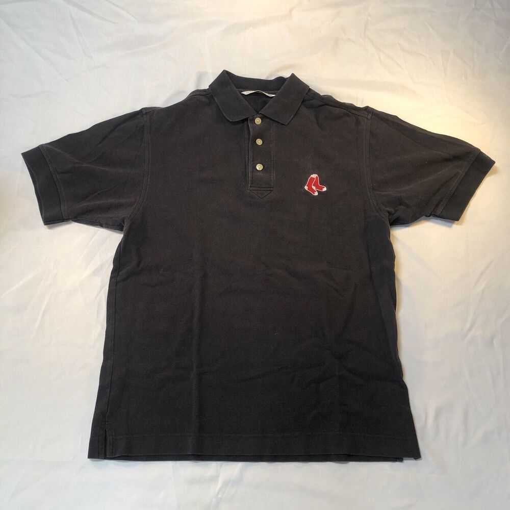 Boston Red Sox Polo Shirt Adult Medium Navy Blue Antigua Cotton MLB Baseball